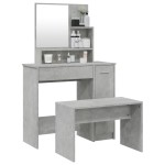 vidaXL Set măsuță de toaletă, gri beton, 86,5x35x136 cm
