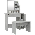 vidaXL Set măsuță de toaletă, gri beton, 86,5x35x136 cm