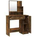 vidaXL Set măsuță de toaletă, stejar afumat, 86,5x35x136 cm vidaXL Set măsuță de toaletă, stejar afumat, 86,5x35x136 cm