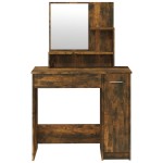 vidaXL Set măsuță de toaletă, stejar afumat, 86,5x35x136 cm vidaXL Set măsuță de toaletă, stejar afumat, 86,5x35x136 cm