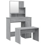 vidaXL Set măsuță de toaletă, gri sonoma, 86,5x35x136 cm vidaXL Set măsuță de toaletă, gri sonoma, 86,5x35x136 cm