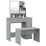 vidaXL Set măsuță de toaletă, gri sonoma, 86,5x35x136 cm vidaXL Set măsuță de toaletă, gri sonoma, 86,5x35x136 cm