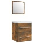 vidaXL Dulap chiuvetă bazin încorporat stejar fumuriu lemn prelucrat