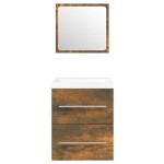 vidaXL Dulap chiuvetă bazin încorporat stejar fumuriu lemn prelucrat