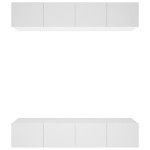 vidaXL Comode TV, 4 buc., alb, 80x30x30 cm, lemn prelucrat