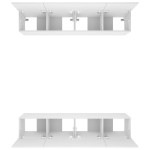 vidaXL Comode TV, 4 buc., alb, 80x30x30 cm, lemn prelucrat