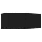 vidaXL Comode TV, 4 buc., negru, 80x30x30 cm, lemn compozit