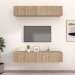 vidaXL Comode TV, 4 buc., stejar sonoma, 80x30x30 cm, lemn prelucrat