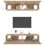vidaXL Comode TV, 4 buc., stejar sonoma, 80x30x30 cm, lemn prelucrat