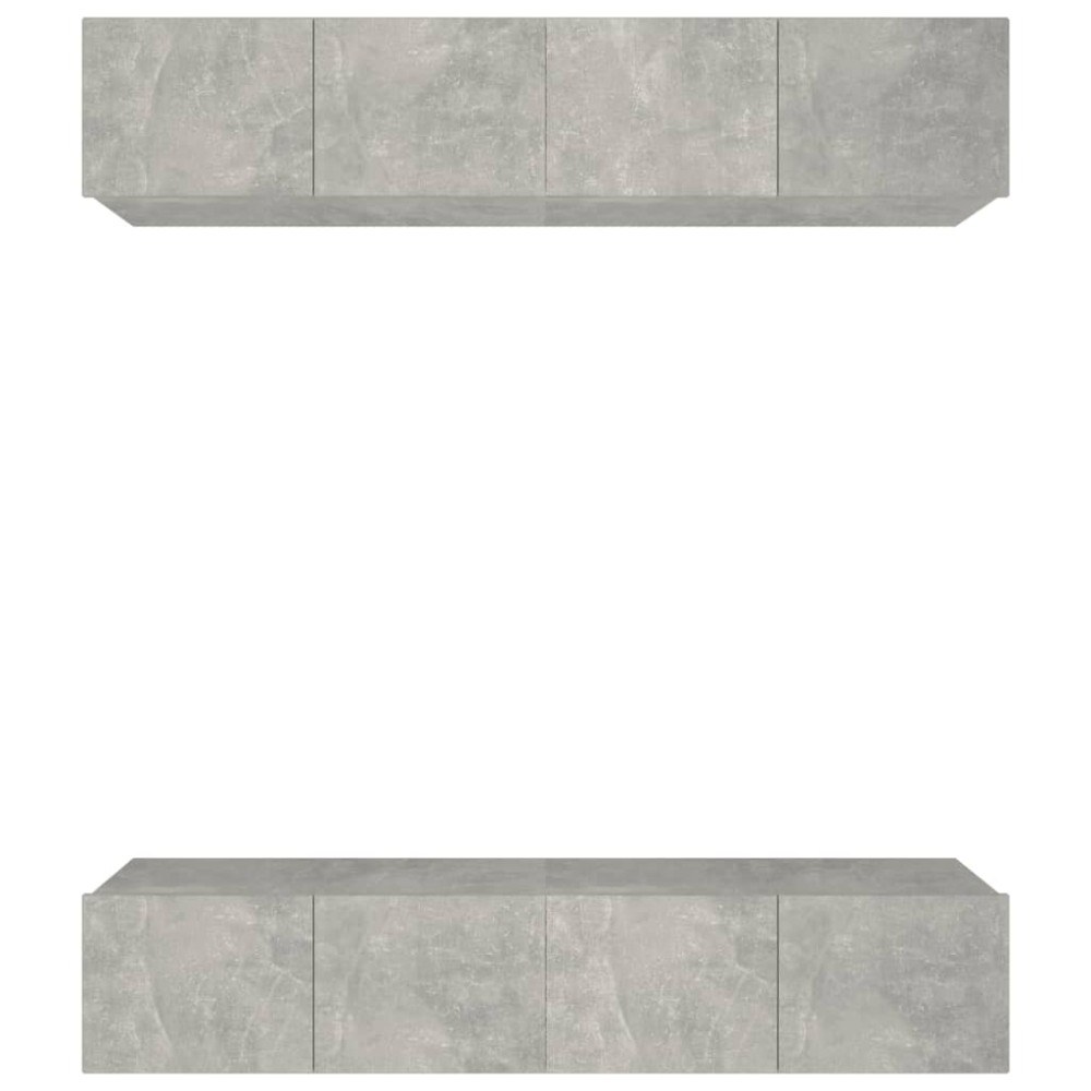 vidaXL Comode TV, 4 buc., gri beton, 80x30x30 cm, lemn prelucrat