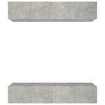 vidaXL Comode TV, 4 buc., gri beton, 80x30x30 cm, lemn prelucrat