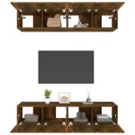 vidaXL Comode TV, 4 buc., stejar afumat, 80x30x30 cm lemn prelucrat