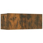 vidaXL Comode TV, 4 buc., stejar afumat, 80x30x30 cm lemn prelucrat