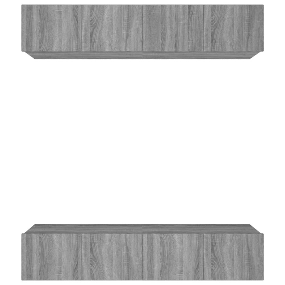 vidaXL Comode TV, 4 buc., gri sonoma, 80x30x30 cm, lemn prelucrat