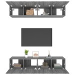 vidaXL Comode TV, 4 buc., gri sonoma, 80x30x30 cm, lemn prelucrat
