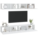 vidaXL Dulapuri TV de perete, 4 buc, alb, 100x30x30 cm
