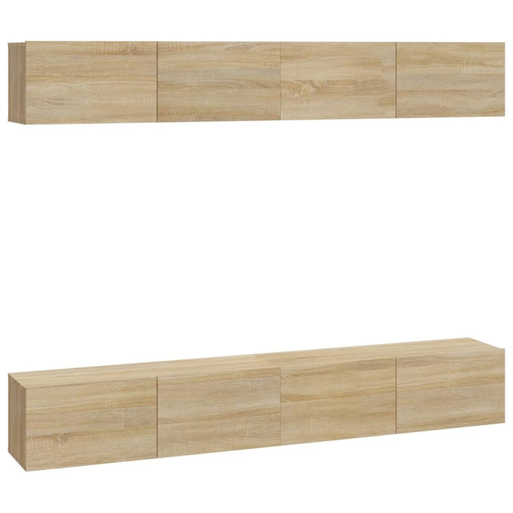 vidaXL Dulapuri TV de perete, 4 buc, stejar sonoma, 100x30x30 cm