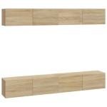 vidaXL Dulapuri TV de perete, 4 buc, stejar sonoma, 100x30x30 cm