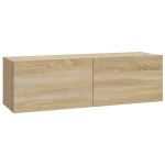 vidaXL Dulapuri TV de perete, 4 buc, stejar sonoma, 100x30x30 cm