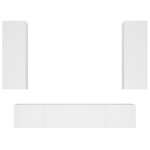vidaXL Set dulap TV, 4 piese, alb, lemn prelucrat vidaXL Set dulap TV, 4 piese, alb, lemn prelucrat