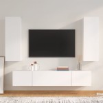 vidaXL Set dulap TV, 4 piese, alb, lemn prelucrat vidaXL Set dulap TV, 4 piese, alb, lemn prelucrat