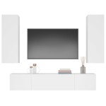 vidaXL Set dulap TV, 4 piese, alb, lemn prelucrat vidaXL Set dulap TV, 4 piese, alb, lemn prelucrat