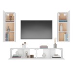 vidaXL Set dulap TV, 4 piese, alb, lemn prelucrat vidaXL Set dulap TV, 4 piese, alb, lemn prelucrat