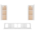 vidaXL Set dulap TV, 4 piese, alb, lemn prelucrat vidaXL Set dulap TV, 4 piese, alb, lemn prelucrat