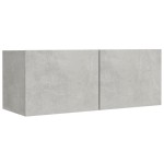 vidaXL Set dulap TV, 4 piese, gri beton, lemn prelucrat vidaXL Set dulap TV, 4 piese, gri beton, lemn prelucrat