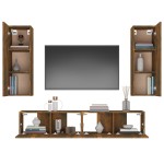 vidaXL Set dulapuri TV, 4 piese, stejar fumuriu, lemn prelucrat vidaXL Set dulapuri TV, 4 piese, stejar fumuriu, lemn prelucrat