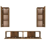 vidaXL Set dulapuri TV, 4 piese, stejar fumuriu, lemn prelucrat vidaXL Set dulapuri TV, 4 piese, stejar fumuriu, lemn prelucrat