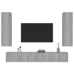 vidaXL Set dulapuri TV, 4 piese, gri sonoma, lemn prelucrat vidaXL Set dulapuri TV, 4 piese, gri sonoma, lemn prelucrat