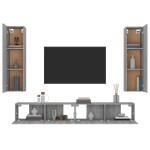 vidaXL Set dulapuri TV, 4 piese, gri sonoma, lemn prelucrat vidaXL Set dulapuri TV, 4 piese, gri sonoma, lemn prelucrat