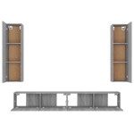 vidaXL Set dulapuri TV, 4 piese, gri sonoma, lemn prelucrat vidaXL Set dulapuri TV, 4 piese, gri sonoma, lemn prelucrat