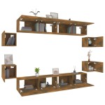vidaXL Set dulap TV, 8 piese, stejar fumuriu, lemn prelucrat vidaXL Set dulap TV, 8 piese, stejar fumuriu, lemn prelucrat