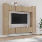vidaXL Set dulap TV, 8 piese, stejar sonoma, lemn prelucrat vidaXL Set dulap TV, 8 piese, stejar sonoma, lemn prelucrat