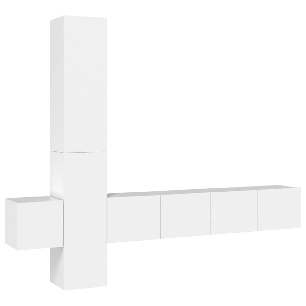 vidaXL Set dulap TV, 5 piese, alb, lemn prelucrat