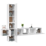 vidaXL Set dulap TV, 5 piese, alb, lemn prelucrat vidaXL Set dulap TV, 5 piese, alb, lemn prelucrat