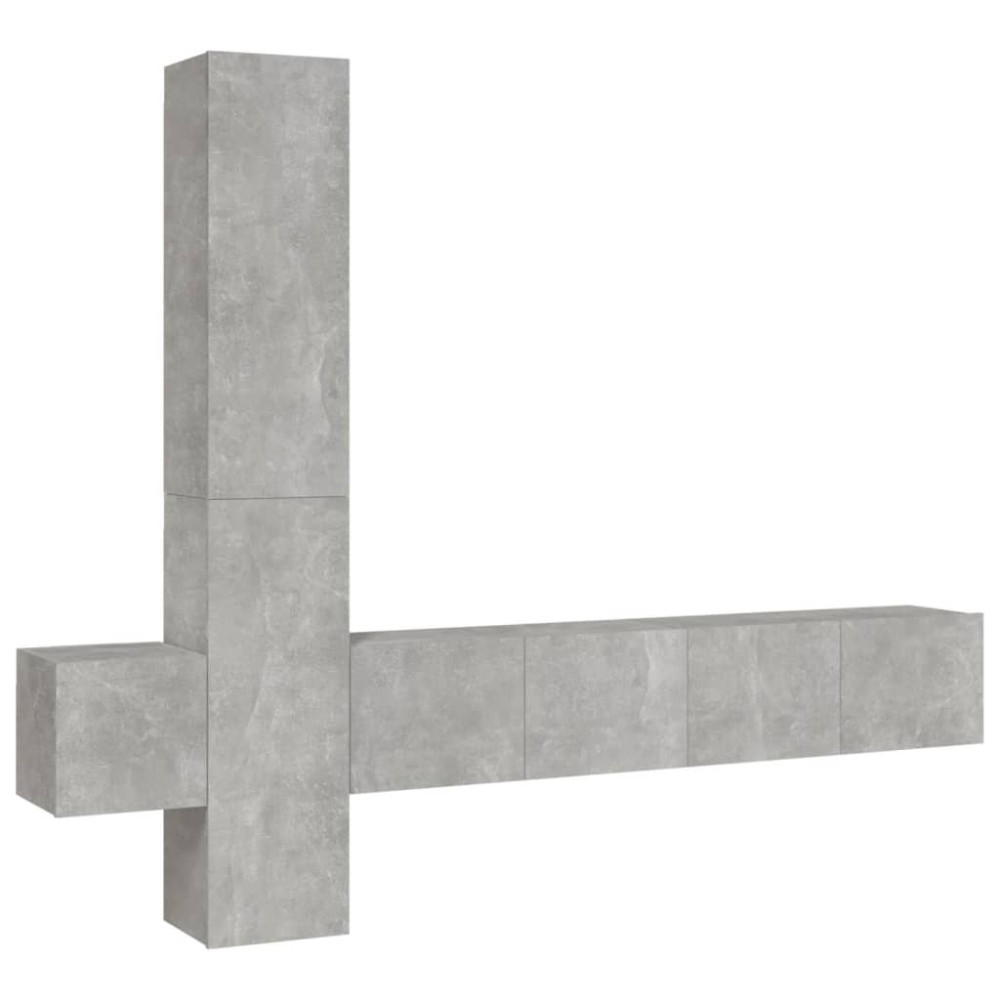 vidaXL Set dulap TV, 5 piese, gri beton, lemn prelucrat