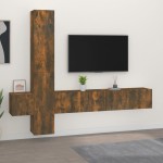 vidaXL Set dulapuri TV, 5 piese, stejar fumuriu, lemn prelucrat vidaXL Set dulapuri TV, 5 piese, stejar fumuriu, lemn prelucrat