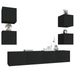 vidaXL Set dulap TV, 6 piese, negru, lemn prelucrat vidaXL Set dulap TV, 6 piese, negru, lemn prelucrat