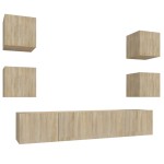 vidaXL Set dulap TV, 6 piese, stejar sonoma, lemn prelucrat vidaXL Set dulap TV, 6 piese, stejar sonoma, lemn prelucrat