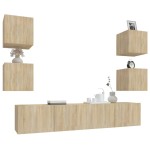 vidaXL Set dulap TV, 6 piese, stejar sonoma, lemn prelucrat vidaXL Set dulap TV, 6 piese, stejar sonoma, lemn prelucrat