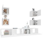 vidaXL Set dulap TV, 6 piese, alb, lemn prelucrat vidaXL Set dulap TV, 6 piese, alb, lemn prelucrat