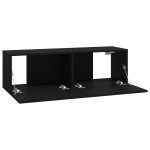 vidaXL Set dulap TV, 6 piese, negru, lemn prelucrat vidaXL Set dulap TV, 6 piese, negru, lemn prelucrat