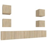 vidaXL Set dulap TV, 6 piese, stejar sonoma, lemn prelucrat vidaXL Set dulap TV, 6 piese, stejar sonoma, lemn prelucrat
