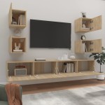 vidaXL Set dulap TV, 6 piese, stejar sonoma, lemn prelucrat vidaXL Set dulap TV, 6 piese, stejar sonoma, lemn prelucrat