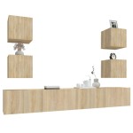 vidaXL Set dulap TV, 6 piese, stejar sonoma, lemn prelucrat vidaXL Set dulap TV, 6 piese, stejar sonoma, lemn prelucrat