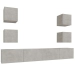 vidaXL Set dulapuri TV, 6 piese, gri beton, lemn prelucrat vidaXL Set dulapuri TV, 6 piese, gri beton, lemn prelucrat