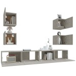 vidaXL Set dulapuri TV, 6 piese, gri beton, lemn prelucrat vidaXL Set dulapuri TV, 6 piese, gri beton, lemn prelucrat